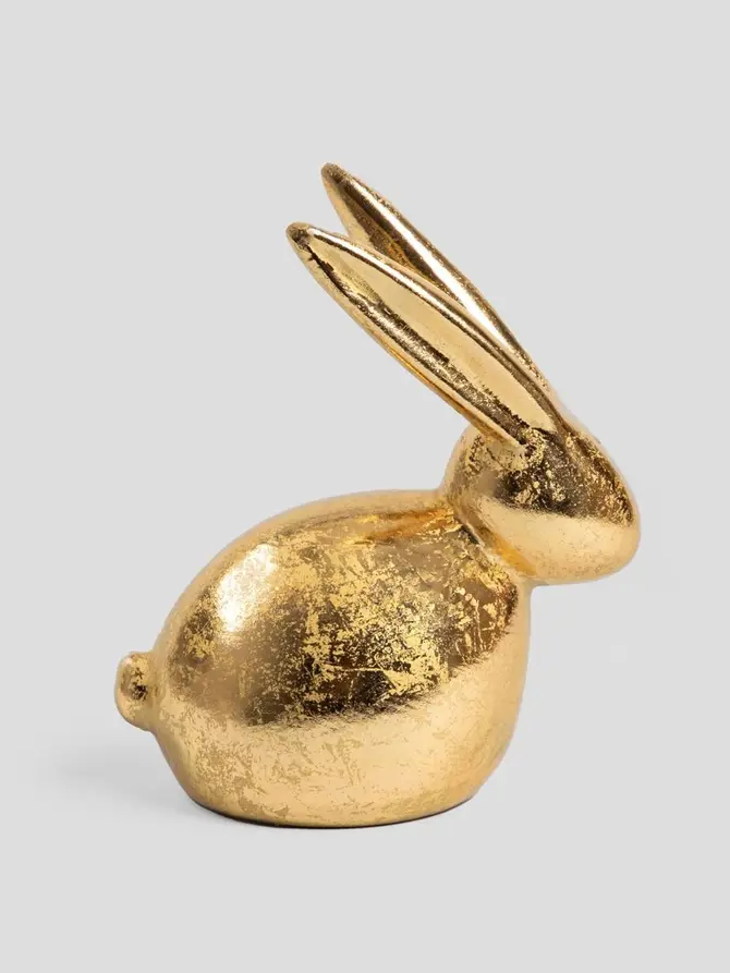 Figurka DESO złoty zając 10x6,5x13,3 cm