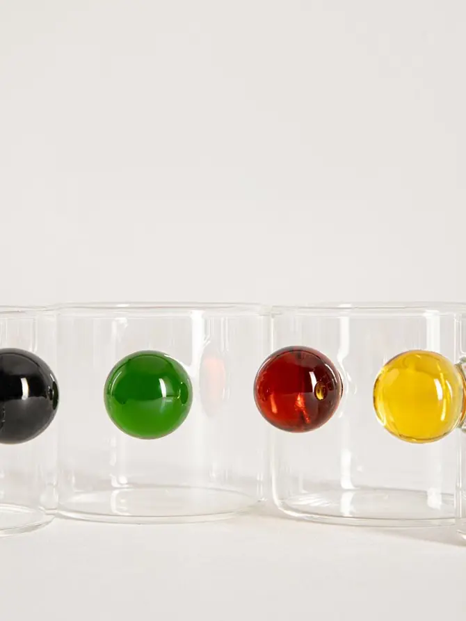 Zestaw filiżanek BOBBLY z kolorową kulką, 4 szt. 0,08 l