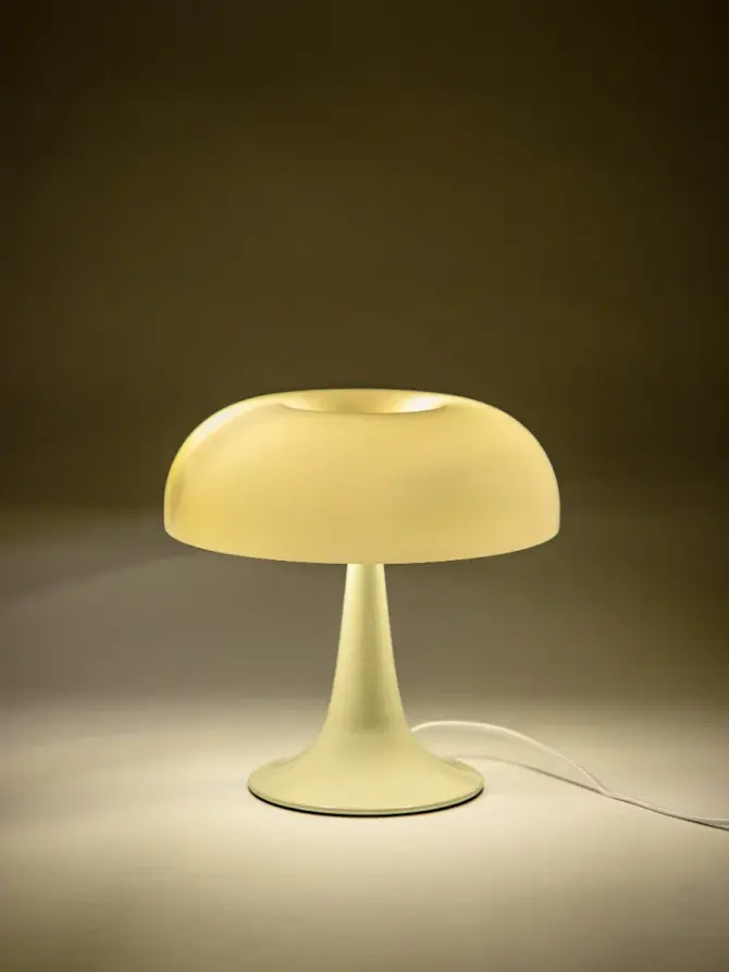 Lampka stołowa CELESTE grzybek retro kremowy 25,5x25,5x25 cm