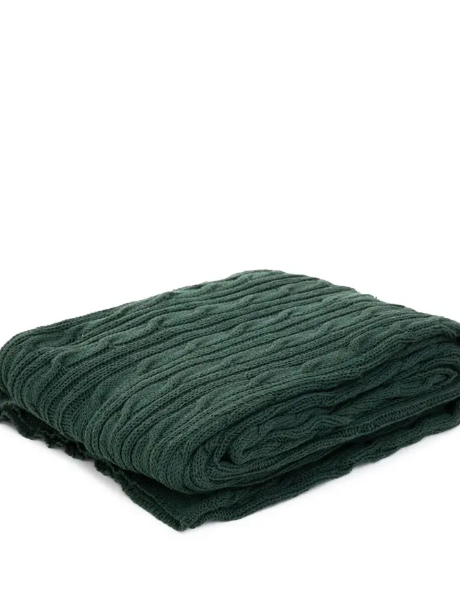 Koc NEW MJOLBY dziany sweterek zielony 130x170 cm