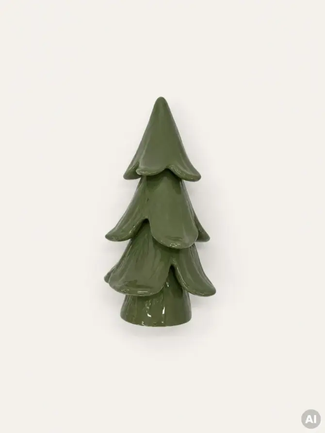 Dekoracja FROZA ceramiczna choinka zielona 11x11x18 cm