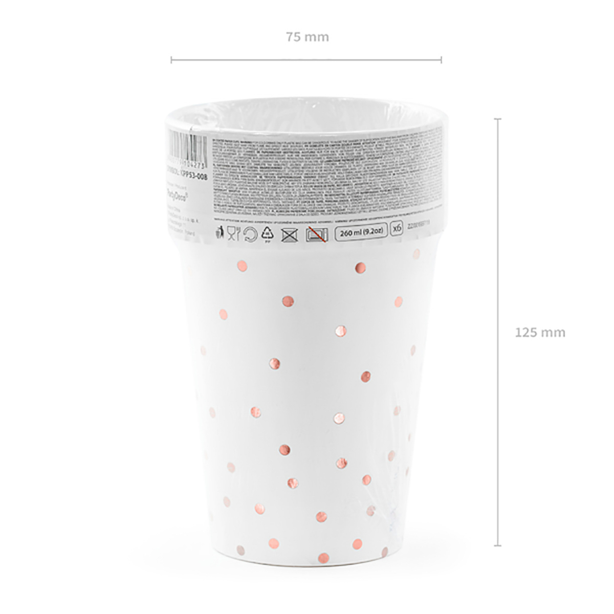 Komplet kubków DOTS ze wzorem w kropeczki 6 szt. 260 ml