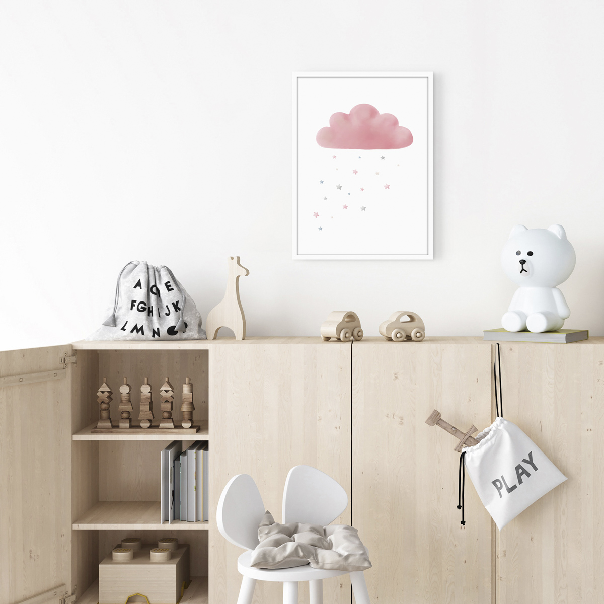 Obraz PINK CLOUD w ramie 30x40 cm