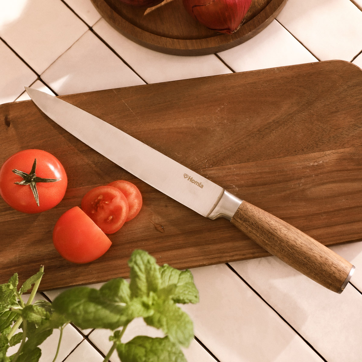 Nóż MOOKA slicer z drewnianą rączką