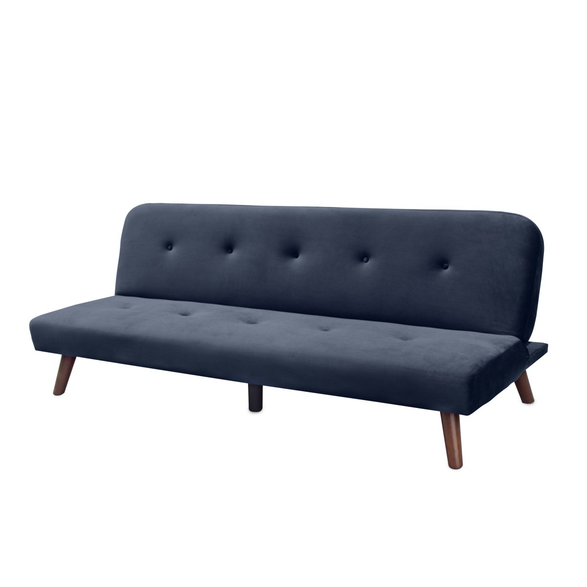 Sofa RINKO sofa 3-osobowa, z funkcją spania, welurowa granatowa 195x81x74 cm