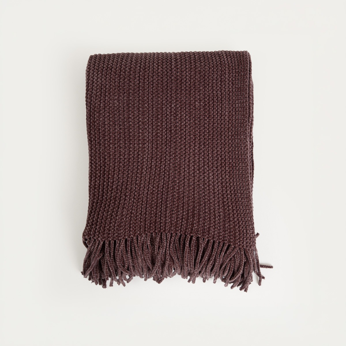 Koc CHENILLE szenilowy czekoladowy 130x170 cm