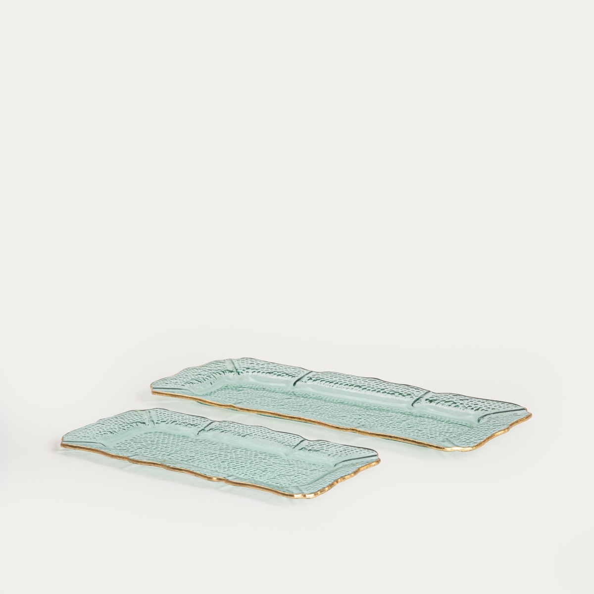 Zestaw półmisków NIVELLE ze złotym rantem 28x15x1 cm
