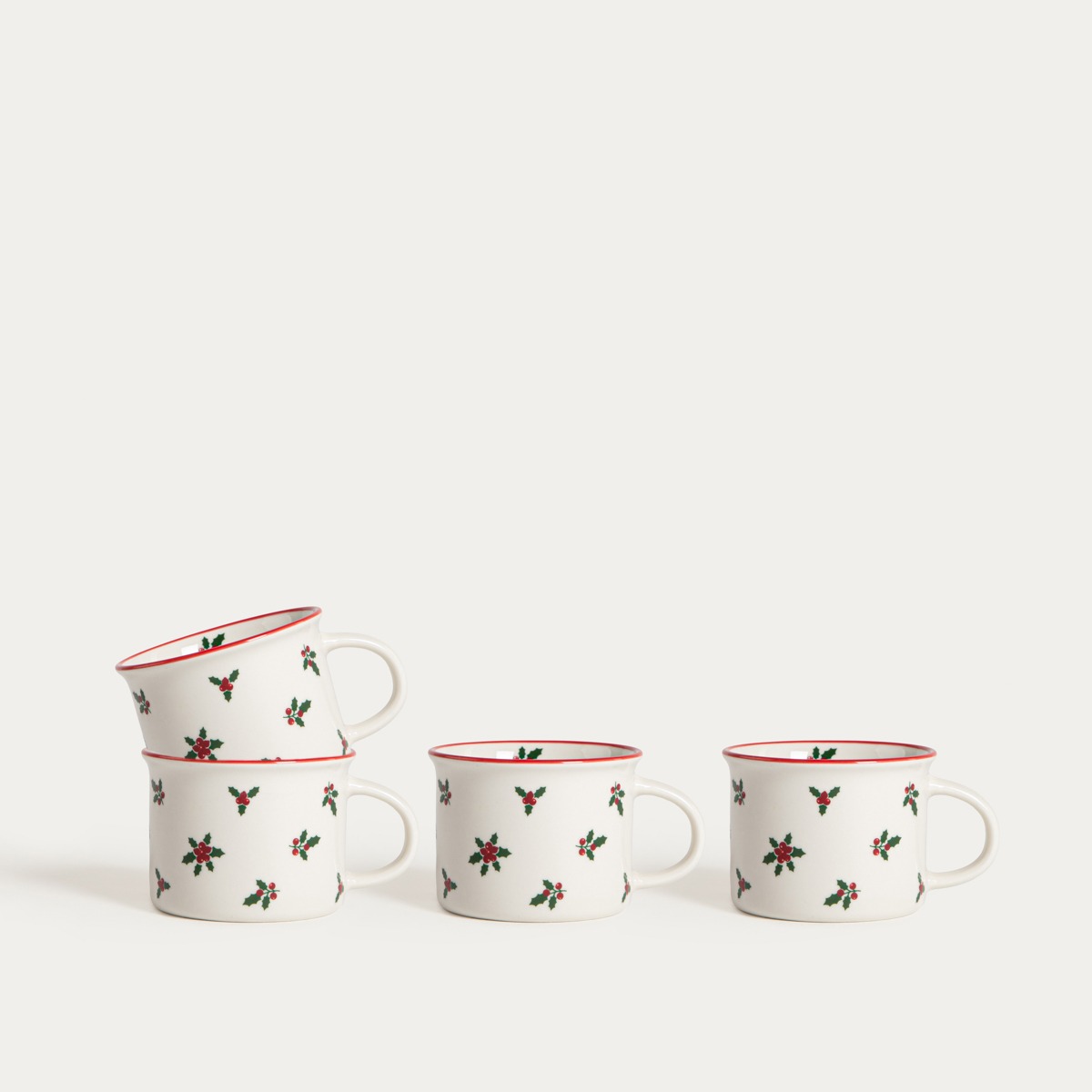 Zestaw kubków CANPI z ostrokrzewem, 4 szt. 0,15 l