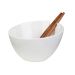 Misa MOOKA do sałat ceramiczna z przyborami biała 24 cm