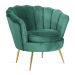 Fotel SHELLY welurowy zielony 82x74x76 cm