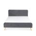 Łóżko ze stelażem MIKKEL welurowe szare 160x200 cm