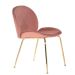 Krzesło SVELTE welurowe różowe 53x46x87 cm
