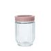 Pojemnik TENZO szklany z różową nakrętką 0,6 l