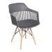 Krzesło FLER ażurowe szare z poduszką 57x59x77 cm