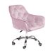 Krzesło FLOSSI welurowe obrotowe różowe 57x65x90 cm