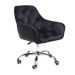 Krzesło FLOSSI welurowe obrotowe czarne 57x65x90 cm