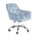 Krzesło FLOSSI welurowe obrotowe niebieskie 57x65x90 cm