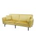 Sofa CANTO 3-osobowa, z funkcją spania, welurowa musztardowa 199x90x85 cm