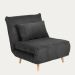 Sofa SOLACE 1-osobowa, z funkcją spania sztruksowa czarna 83x91x84 cm