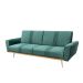 Sofa SAMTIGE 3-osobowa, z funkcją spania, welurowa zielona 212x84x86.5 cm