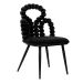 Krzesło BUBBLE BEAM welurowe czarne z czarnymi nogami 56,5x52x87 cm