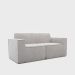 Sofa modułowa LYKKE 2-osobowa jasnoszara piankowa sztruksowa 190x88x73 cm