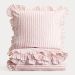 Pościel TRUDY bawełniana w różowe paski z falbanką 220x200 + 2*70x80 cm