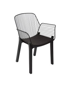 Krzesło PRIS z podłokietnikami czarne 60x58x83 cm