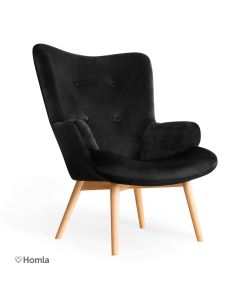 Fotel MOSS welurowy czarny 70x95 cm