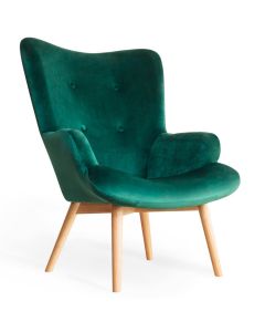 Fotel MOSS welurowy zielony 70x95 cm