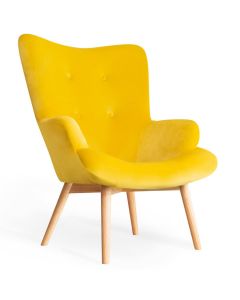 Fotel MOSS welurowy żółty 70x95 cm