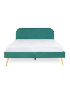 Łóżko VENLO welurowe zielone 160x200 cm