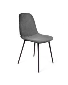 Krzesło SLANK welurowe szare 44x52x85cm