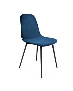Krzesło SLANK welurowe kobaltowe 44x52x85cm