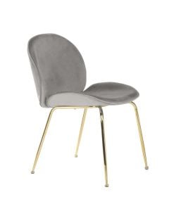 Krzesło SVELTE welurowe szare 53x46x87 cm