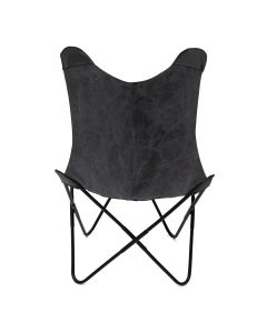 Fotel BUTTERFLY z metalową ramą - czarna tkanina 70x80x102 cm
