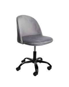 Krzesło IZMA welurowe obrotowe szare 51x50x73-83cm