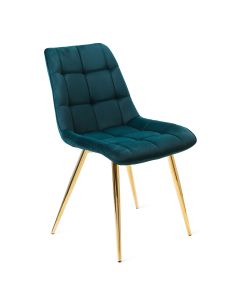 Krzesło CHIC welurowe niebieskie 44x57x88 cm