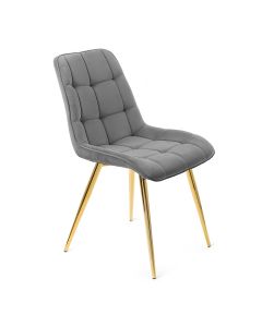 Krzesło CHIC welurowe szare 44x57x88 cm