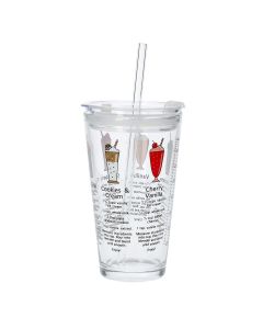 Szklanka EMBO z pokrywką i szklaną słomką przepis 0,5 l