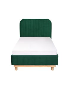 Łóżko KARALIUS welurowe zielone 90x200 cm
