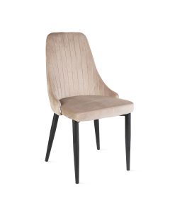 Krzesło LOUIS welurowe beżowe 45x45x90 cm