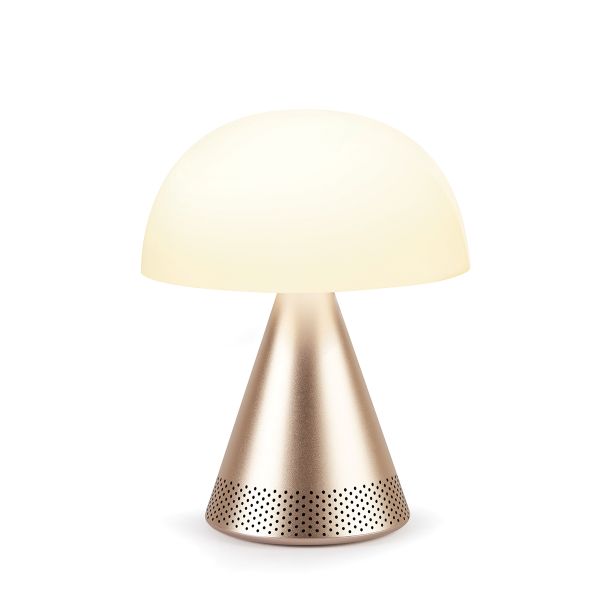 Lampka nocna MINA L AUDIO przenośna z głośnikiem złota 14x17,1 cm