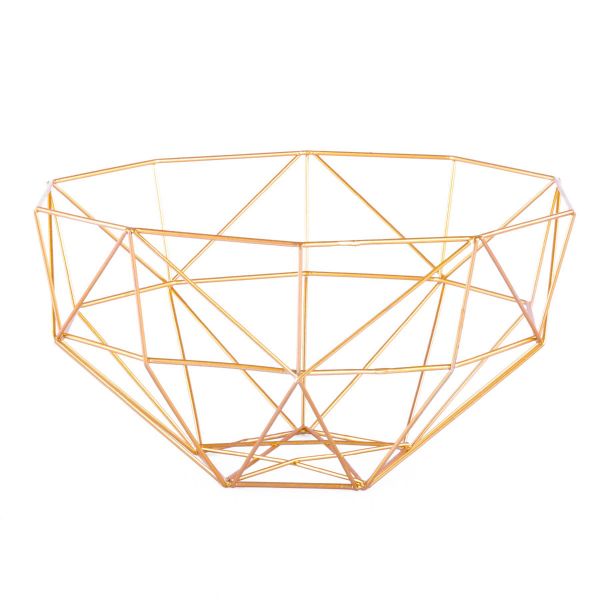 Koszyk SLING metalowy złoty 28x29 cm