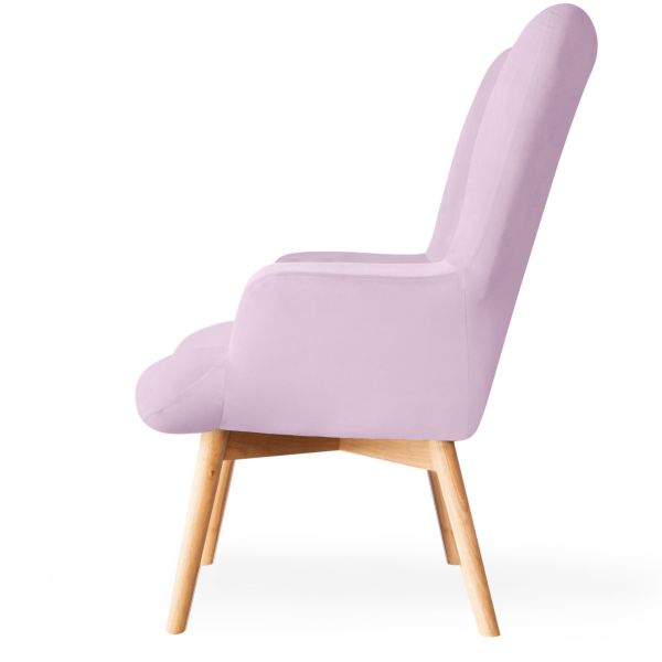 Fotel MOSS welurowy różowy 70x95 cm
