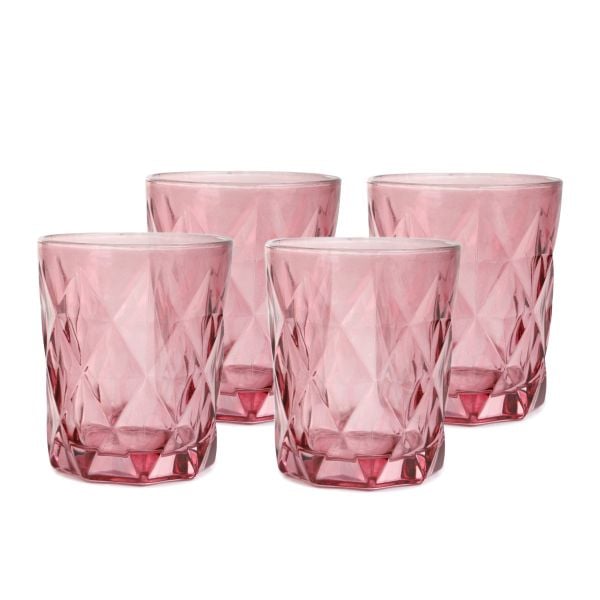 Zestaw szklanek LUNNA różowych 4 szt. 0,29 l