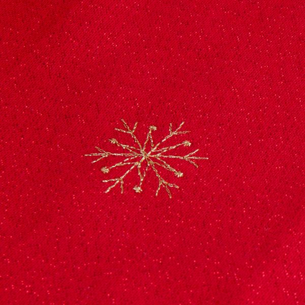  STELLE Bieżnik w złote śnieżynki czerwony 40x160 cm 