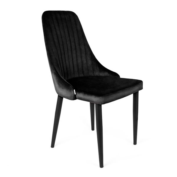 Krzesło LOUIS welurowe czarne 44x59x88 cm