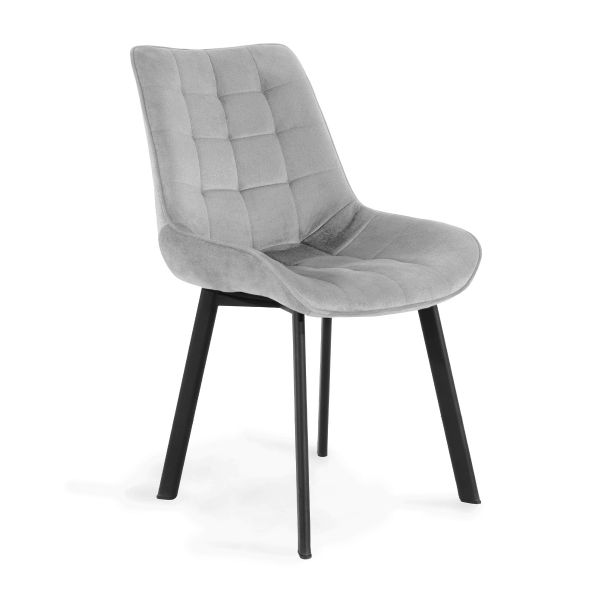 Krzesło COLIN welurowe szare 53x61x88 cm