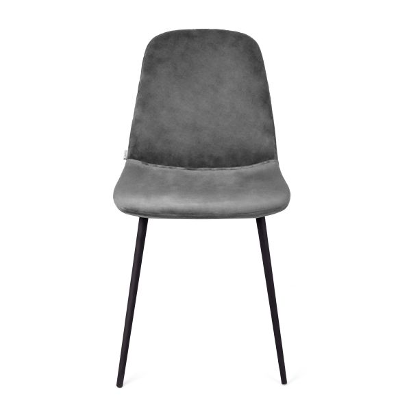 Krzesło SLANK welurowe szare 44x52x85cm
